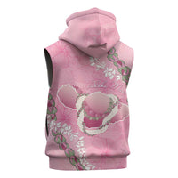 Hawaii Maui Island Flowers Lei Sleeveless Zip Hoodie Lokelani Rose Pink LT7 - Polynesian Pride