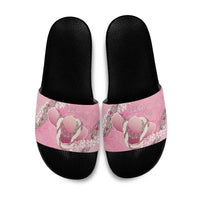 Hawaii Maui Island Flowers Lei Slide Sandals Lokelani Rose Pink