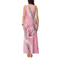 Hawaii Maui Island Flowers Lei Tank Maxi Dress Lokelani Rose Pink LT7 - Polynesian Pride