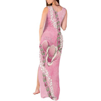 Hawaii Maui Island Flowers Lei Tank Maxi Dress Lokelani Rose Pink LT7 - Polynesian Pride