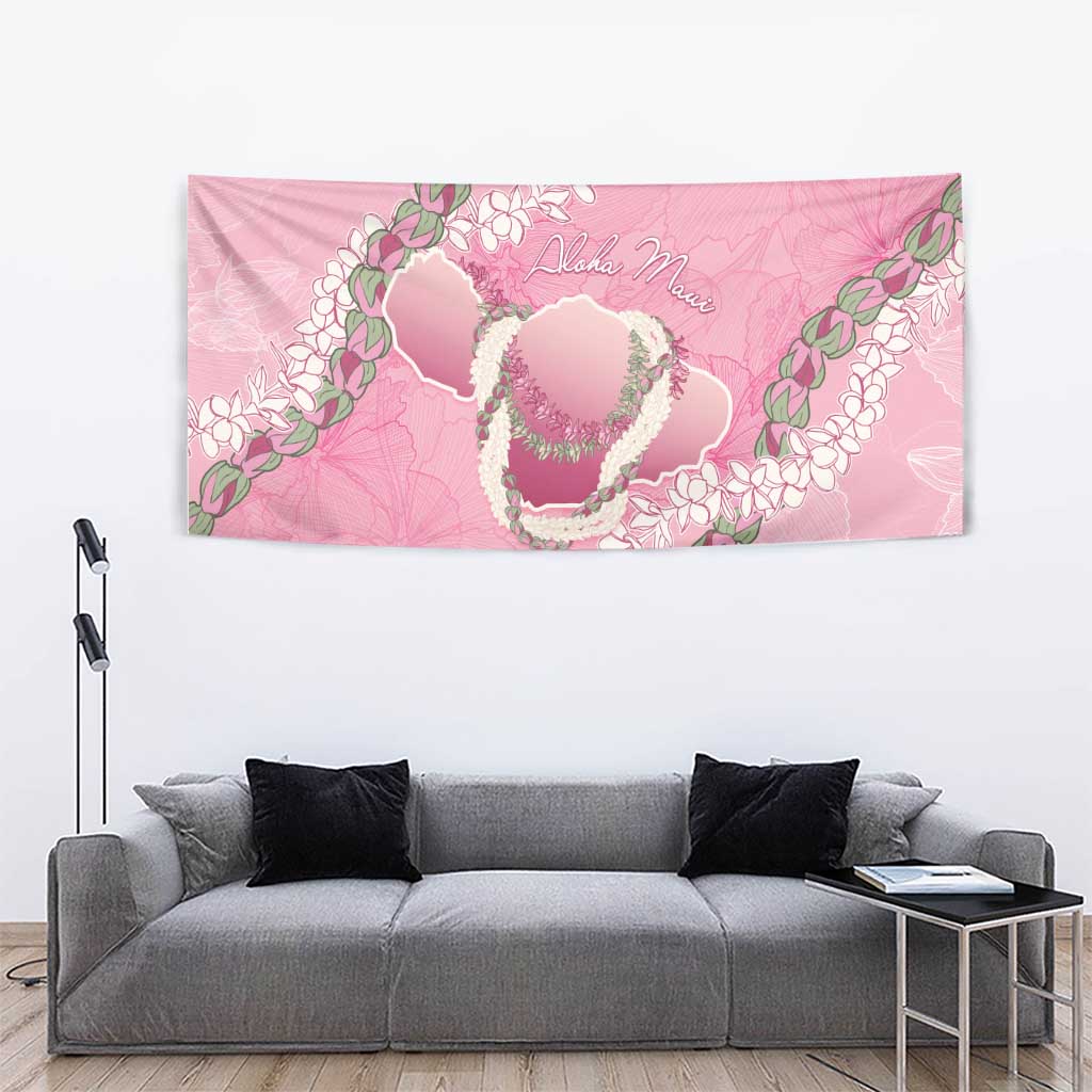 Hawaii Maui Island Flowers Lei Tapestry Lokelani Rose Pink