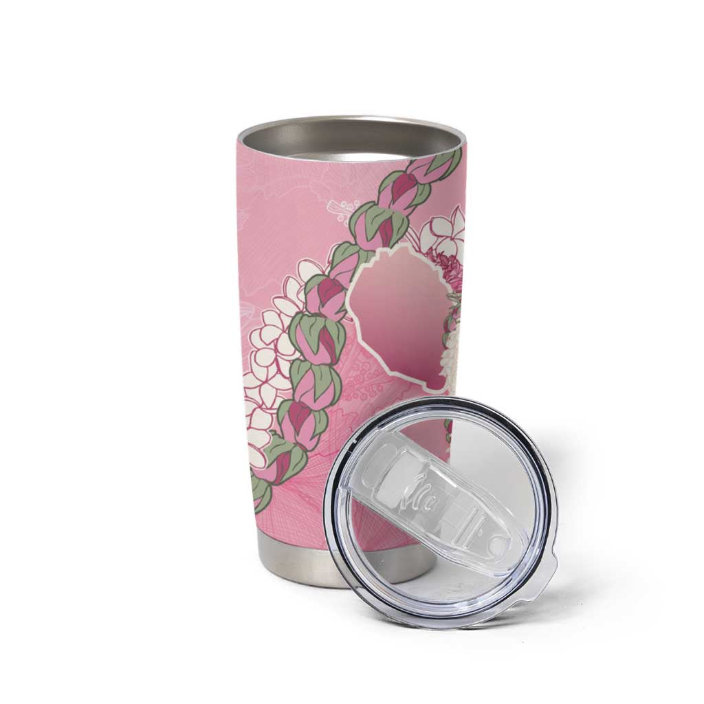 Hawaii Maui Island Flowers Lei Tumbler Cup Lokelani Rose Pink LT7 - Polynesian Pride