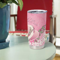 Hawaii Maui Island Flowers Lei Tumbler Cup Lokelani Rose Pink LT7 - Polynesian Pride