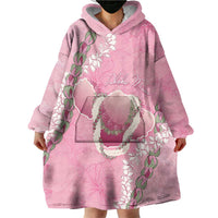 Hawaii Maui Island Flowers Lei Wearable Blanket Hoodie Lokelani Rose Pink LT7 - Polynesian Pride