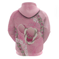 Hawaii Maui Island Flowers Lei Zip Hoodie Lokelani Rose Pink LT7 - Polynesian Pride