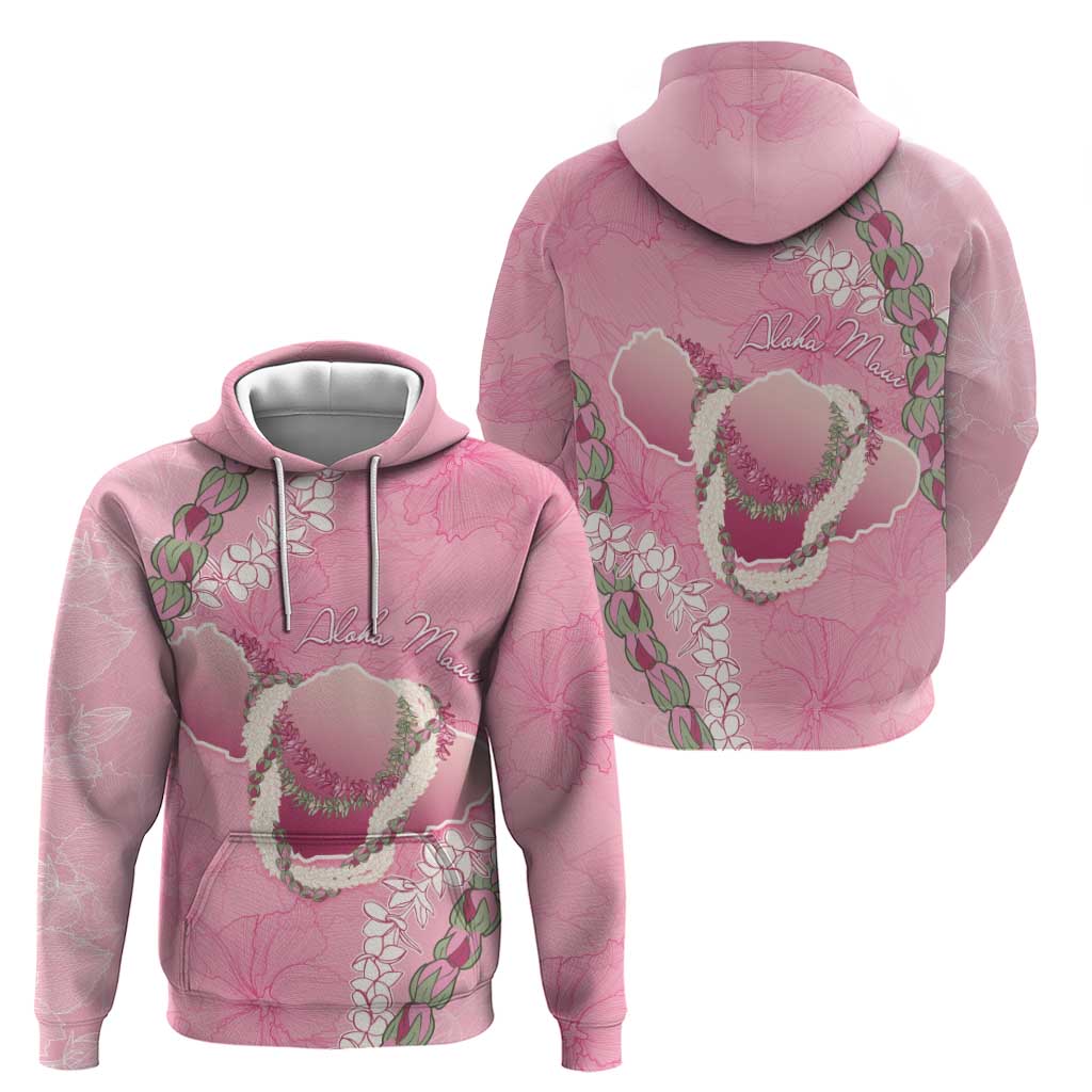 Hawaii Maui Island Flowers Lei Zip Hoodie Lokelani Rose Pink LT7 - Polynesian Pride