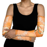 Hawaii Lanai Island Flowers Lei Arm Sleeves Orange Kaunaoa Mix Maile