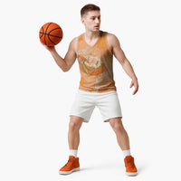 Hawaii Lanai Island Flowers Lei Basketball Jersey Orange Kaunaoa Mix Maile LT7 - Polynesian Pride