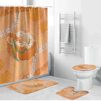 Hawaii Lanai Island Flowers Lei Bathroom Set Orange Kaunaoa Mix Maile
