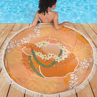 Hawaii Lanai Island Flowers Lei Beach Blanket Orange Kaunaoa Mix Maile