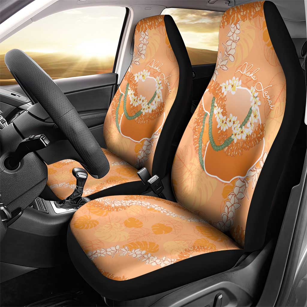 Hawaii Lanai Island Flowers Lei Car Seat Cover Orange Kaunaoa Mix Maile LT7 - Polynesian Pride