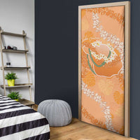 Hawaii Lanai Island Flowers Lei Door Cover Orange Kaunaoa Mix Maile LT7 - Polynesian Pride