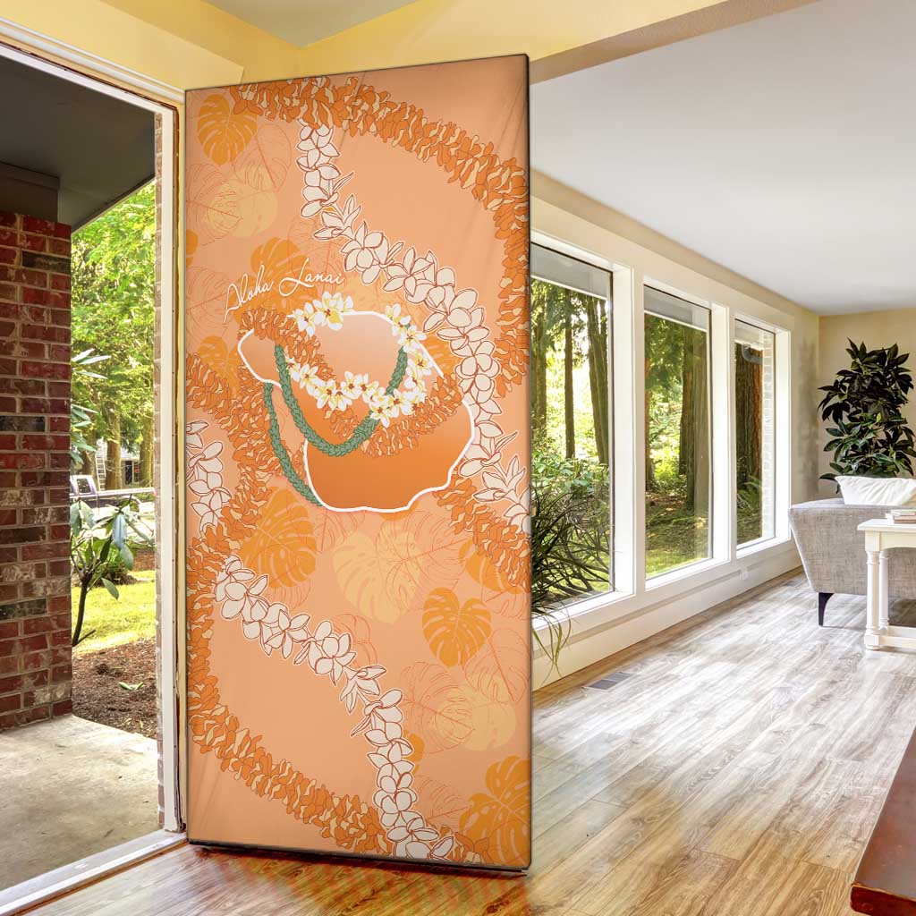 Hawaii Lanai Island Flowers Lei Door Cover Orange Kaunaoa Mix Maile LT7 - Polynesian Pride
