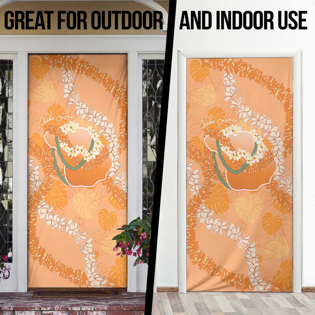 Hawaii Lanai Island Flowers Lei Door Cover Orange Kaunaoa Mix Maile LT7 - Polynesian Pride