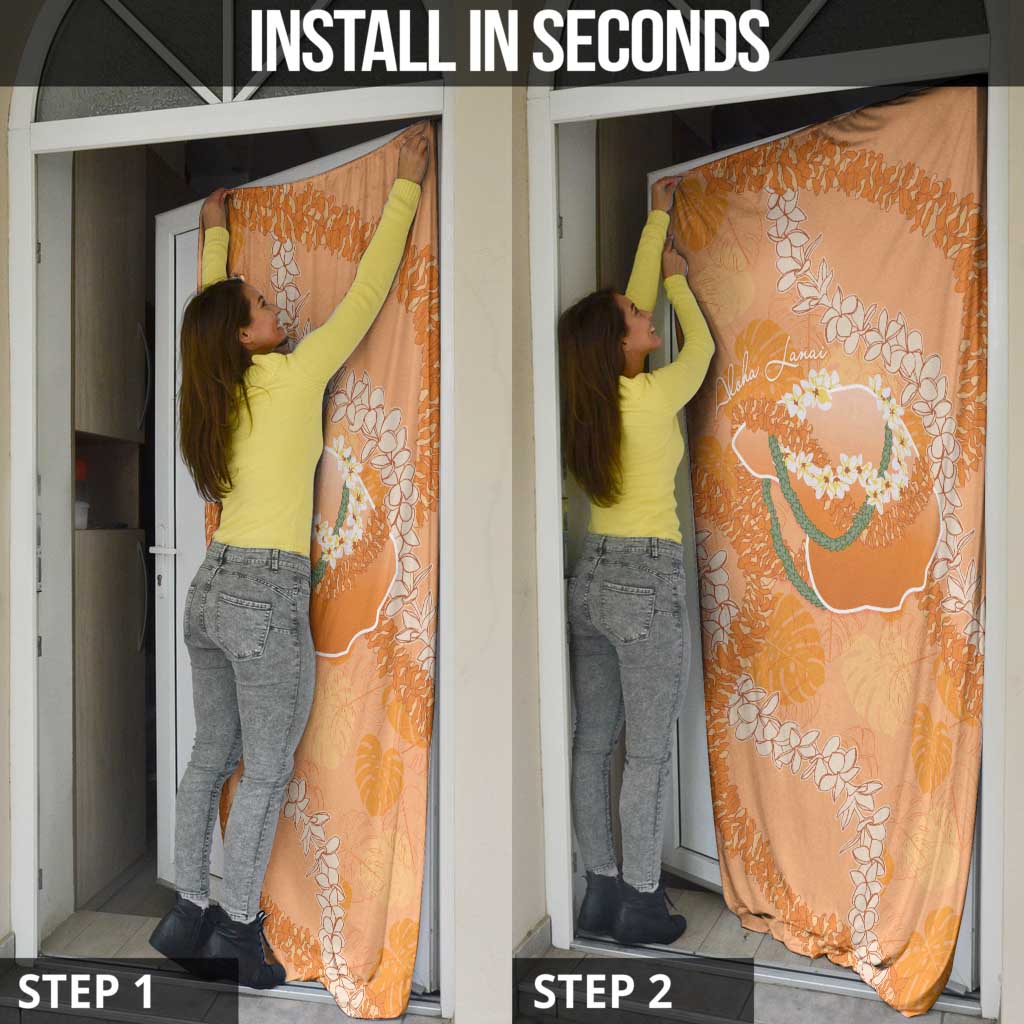 Hawaii Lanai Island Flowers Lei Door Cover Orange Kaunaoa Mix Maile LT7 - Polynesian Pride