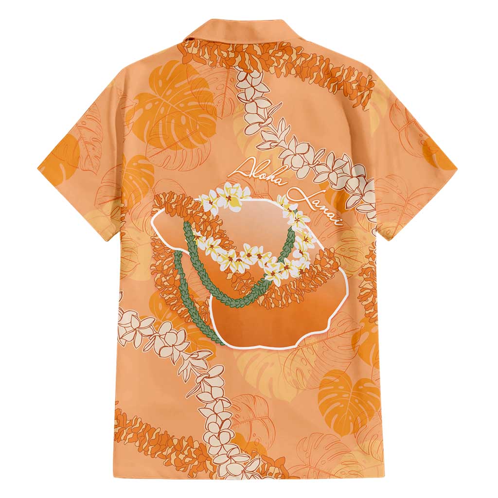 Hawaii Lanai Island Flowers Lei Family Matching Mermaid Dress and Hawaiian Shirt Orange Kaunaoa Mix Maile LT7 - Polynesian Pride