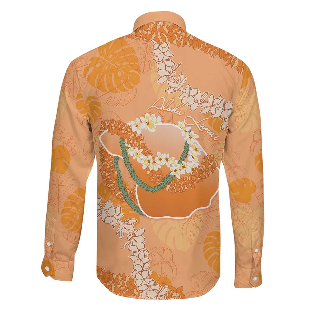 Hawaii Lanai Island Flowers Lei Family Matching Puletasi and Hawaiian Shirt Orange Kaunaoa Mix Maile LT7 - Polynesian Pride