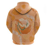 Hawaii Lanai Island Flowers Lei Hoodie Orange Kaunaoa Mix Maile LT7 - Polynesian Pride