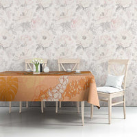 Hawaii Lanai Island Flowers Lei Tablecloth Orange Kaunaoa Mix Maile LT7 - Polynesian Pride
