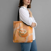 Hawaii Lanai Island Flowers Lei Tote Bag Orange Kaunaoa Mix Maile