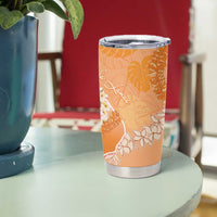 Hawaii Lanai Island Flowers Lei Tumbler Cup Orange Kaunaoa Mix Maile LT7 - Polynesian Pride
