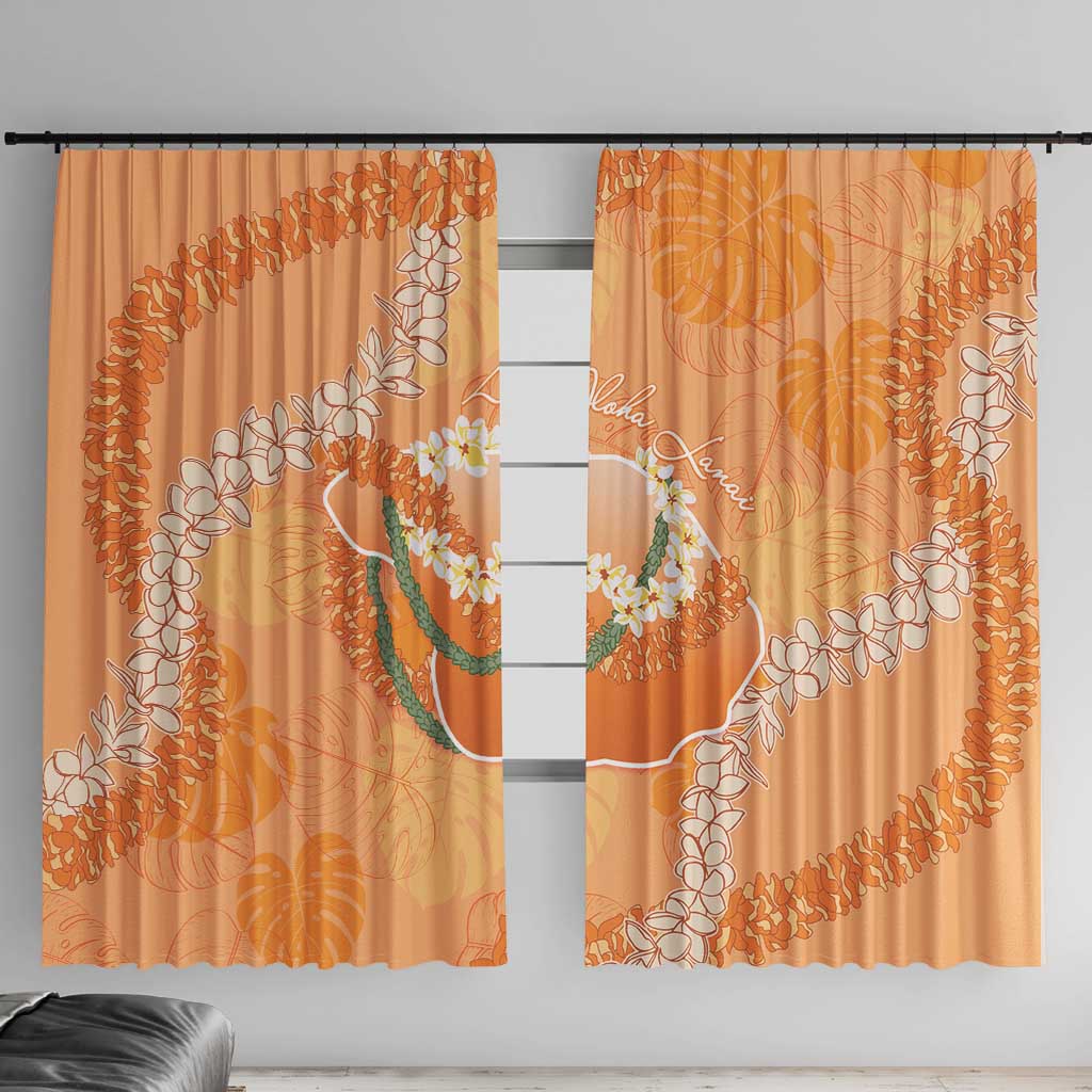 Hawaii Lanai Island Flowers Lei Window Curtain Orange Kaunaoa Mix Maile