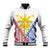 Personalised Philippines Mix Guam Baseball Jacket Filipino Flag Style LT7 Unisex White - Polynesian Pride