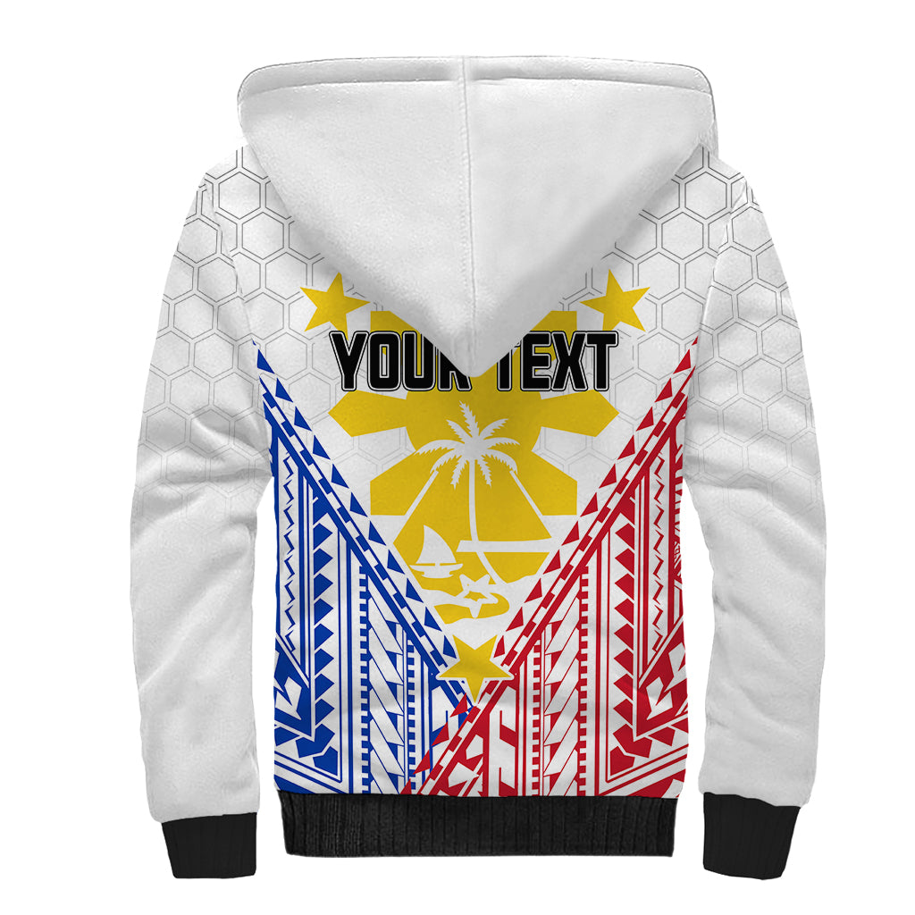 Personalised Philippines Mix Guam Sherpa Hoodie Filipino Flag Style LT7 - Polynesian Pride