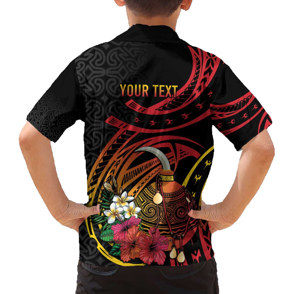 Personalized Milne Bay Family Matching Off The Shoulder Long Sleeve Dress and Hawaiian Shirt PNG Lime Pot with Oro Tapa