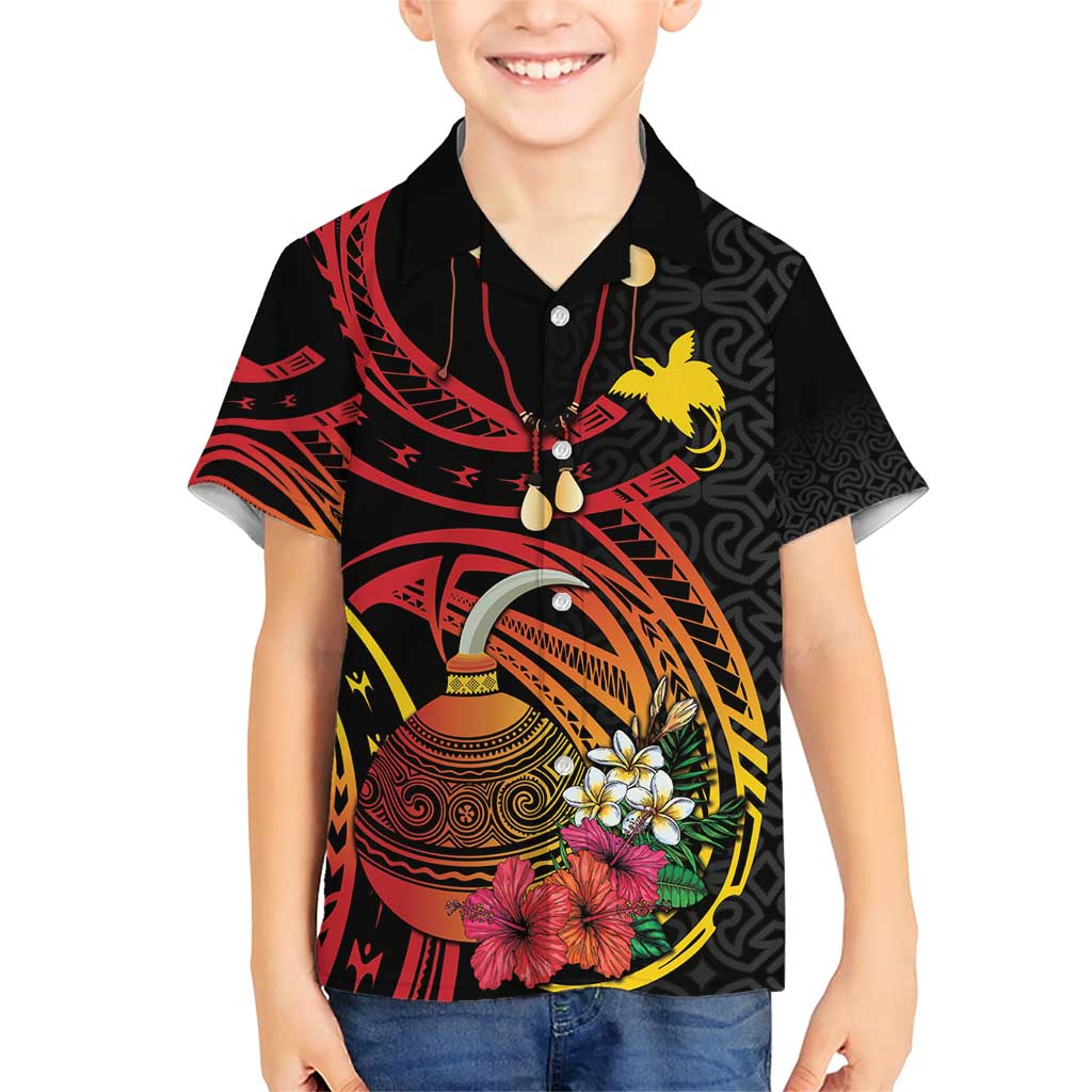 Personalized Milne Bay Family Matching Short Sleeve Bodycon Dress and Hawaiian Shirt PNG Lime Pot with Oro Tapa