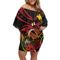 Personalized Milne Bay Off Shoulder Short Dress PNG Lime Pot with Oro Tapa