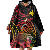 Personalized Milne Bay Wearable Blanket Hoodie PNG Lime Pot with Oro Tapa