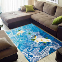Hafa Adai Guam Chamorro Personalized Area Rug Ocean Blue Latte Stone with Guasali LT7 - Polynesian Pride