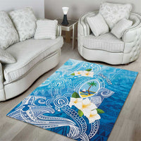 Hafa Adai Guam Chamorro Personalized Area Rug Ocean Blue Latte Stone with Guasali LT7 - Polynesian Pride