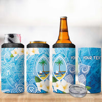 Hafa Adai Guam Chamorro Personalized 4 in 1 Can Cooler Tumbler Ocean Blue Latte Stone with Guasali - Polynesian Pride