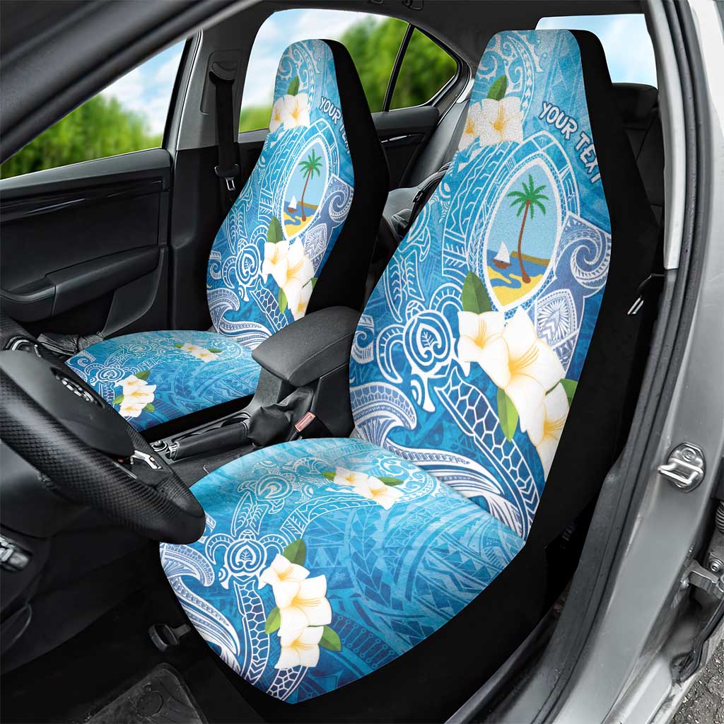 Hafa Adai Guam Chamorro Personalized Car Seat Cover Ocean Blue Latte Stone with Guasali - Polynesian Pride