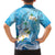 Hafa Adai Guam Chamorro Personalized Family Matching Off Shoulder Maxi Dress and Hawaiian Shirt Ocean Blue Latte Stone with Guasali - Polynesian Pride