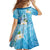 Hafa Adai Guam Chamorro Personalized Family Matching Off Shoulder Maxi Dress and Hawaiian Shirt Ocean Blue Latte Stone with Guasali - Polynesian Pride