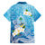 Hafa Adai Guam Chamorro Personalized Family Matching Off Shoulder Maxi Dress and Hawaiian Shirt Ocean Blue Latte Stone with Guasali - Polynesian Pride