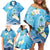 Hafa Adai Guam Chamorro Personalized Family Matching Off Shoulder Short Dress and Hawaiian Shirt Ocean Blue Latte Stone with Guasali - Polynesian Pride