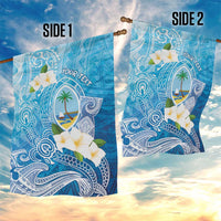 Hafa Adai Guam Chamorro Personalized Garden Flag Ocean Blue Latte Stone with Guasali - Polynesian Pride