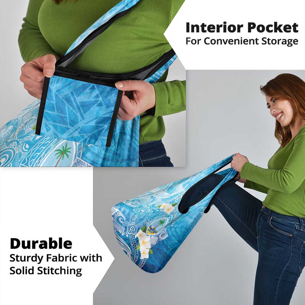 Hafa Adai Guam Chamorro Personalized Grocery Bag Ocean Blue Latte Stone with Guasali - Polynesian Pride