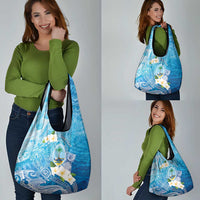 Hafa Adai Guam Chamorro Personalized Grocery Bag Ocean Blue Latte Stone with Guasali - Polynesian Pride