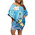 Hafa Adai Guam Chamorro Personalized Off Shoulder Short Dress Ocean Blue Latte Stone with Guasali - Polynesian Pride