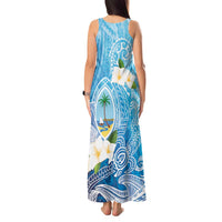 Hafa Adai Guam Chamorro Personalized Tank Maxi Dress Ocean Blue Latte Stone with Guasali - Polynesian Pride