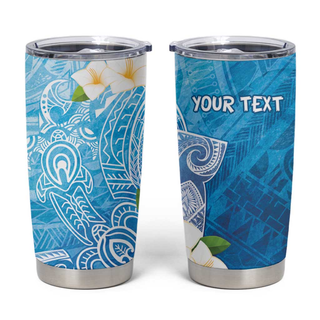 Hafa Adai Guam Chamorro Personalized Tumbler Cup Ocean Blue Latte Stone with Guasali - Polynesian Pride