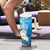 Hafa Adai Guam Chamorro Personalized Tumbler With Handle Ocean Blue Latte Stone with Guasali - Polynesian Pride