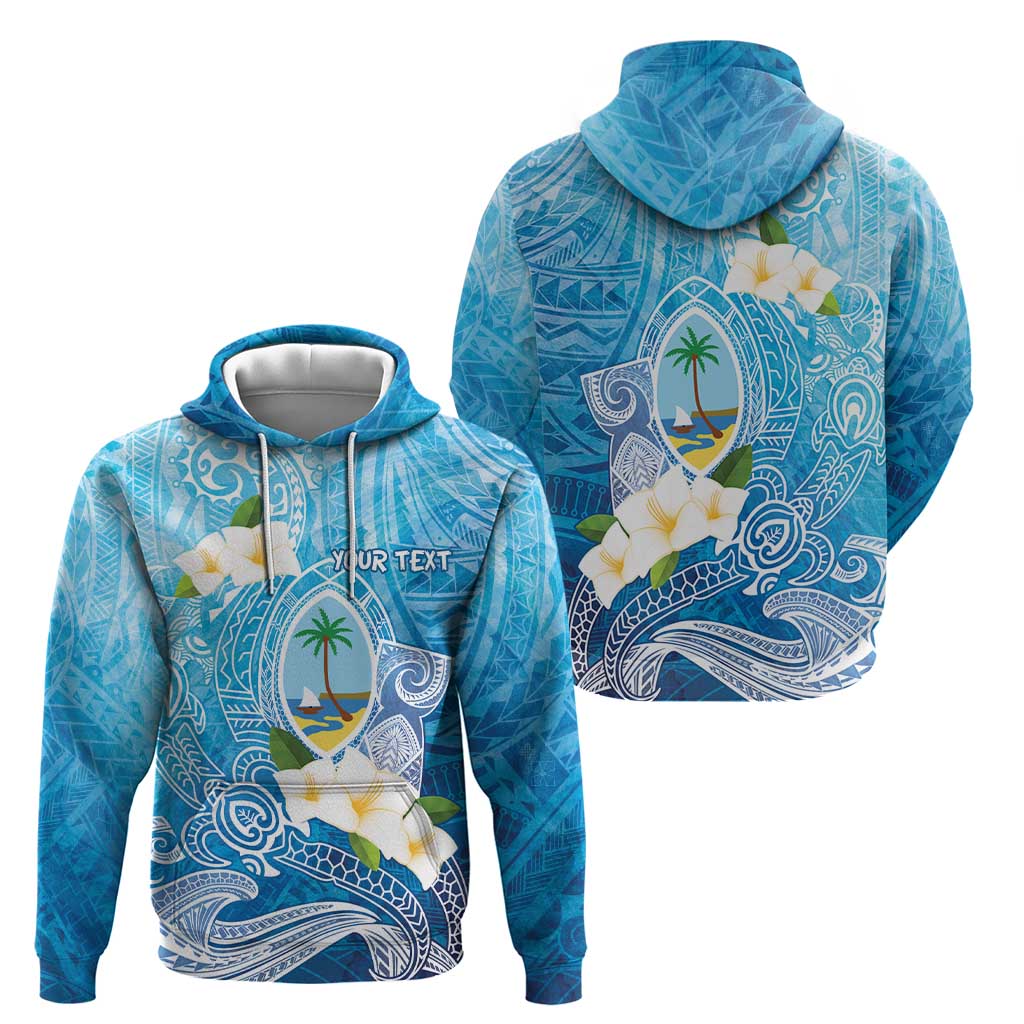 Hafa Adai Guam Chamorro Personalized Zip Hoodie Ocean Blue Latte Stone with Guasali - Polynesian Pride
