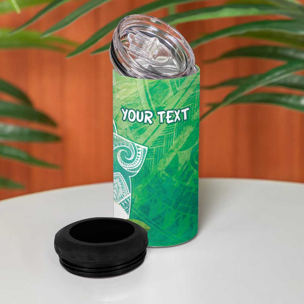 Hafa Adai Guam Chamorro Personalized 4 in 1 Can Cooler Tumbler Summer Green Latte Stone with Guasali - Polynesian Pride