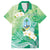 Hafa Adai Guam Chamorro Personalized Family Matching Off Shoulder Maxi Dress and Hawaiian Shirt Summer Green Latte Stone with Guasali - Polynesian Pride